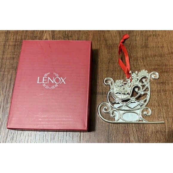 Lenox Christmas Ornament Sparkle & Scroll Sleigh w/Box New - Picture 1 of 5